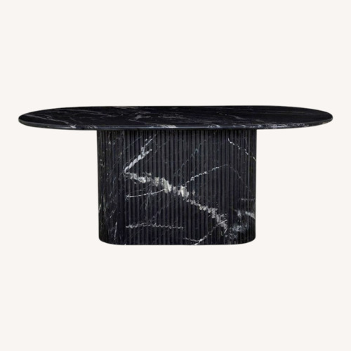 Used AllModern Black Marble Dining Table for sale on AptDeco