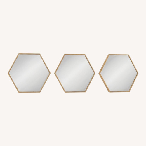 Used Wayfair Gold Wall Mirror Set of 3 for sale on AptDeco