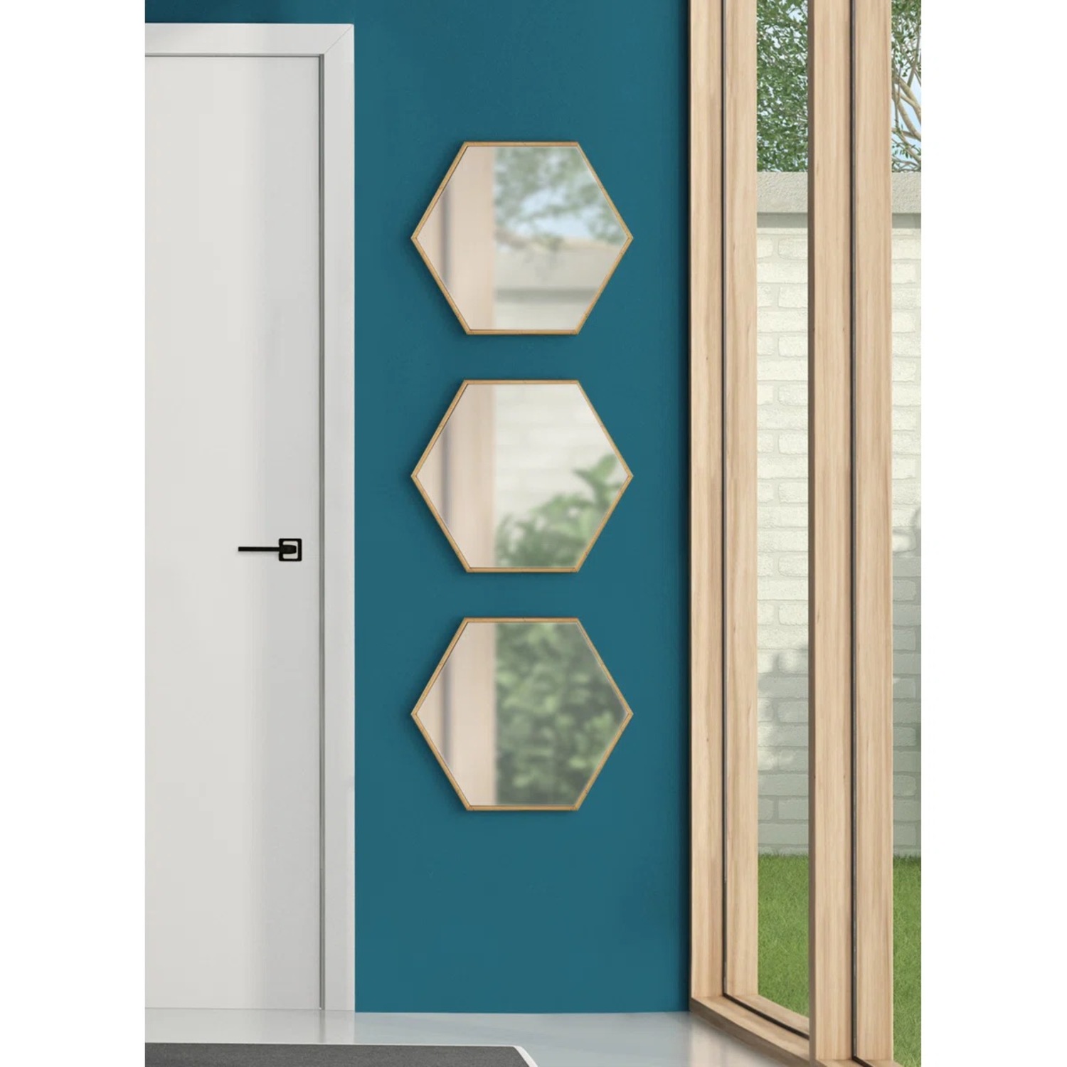 Wayfair Gold Wall Mirror Set of 3 - image-3