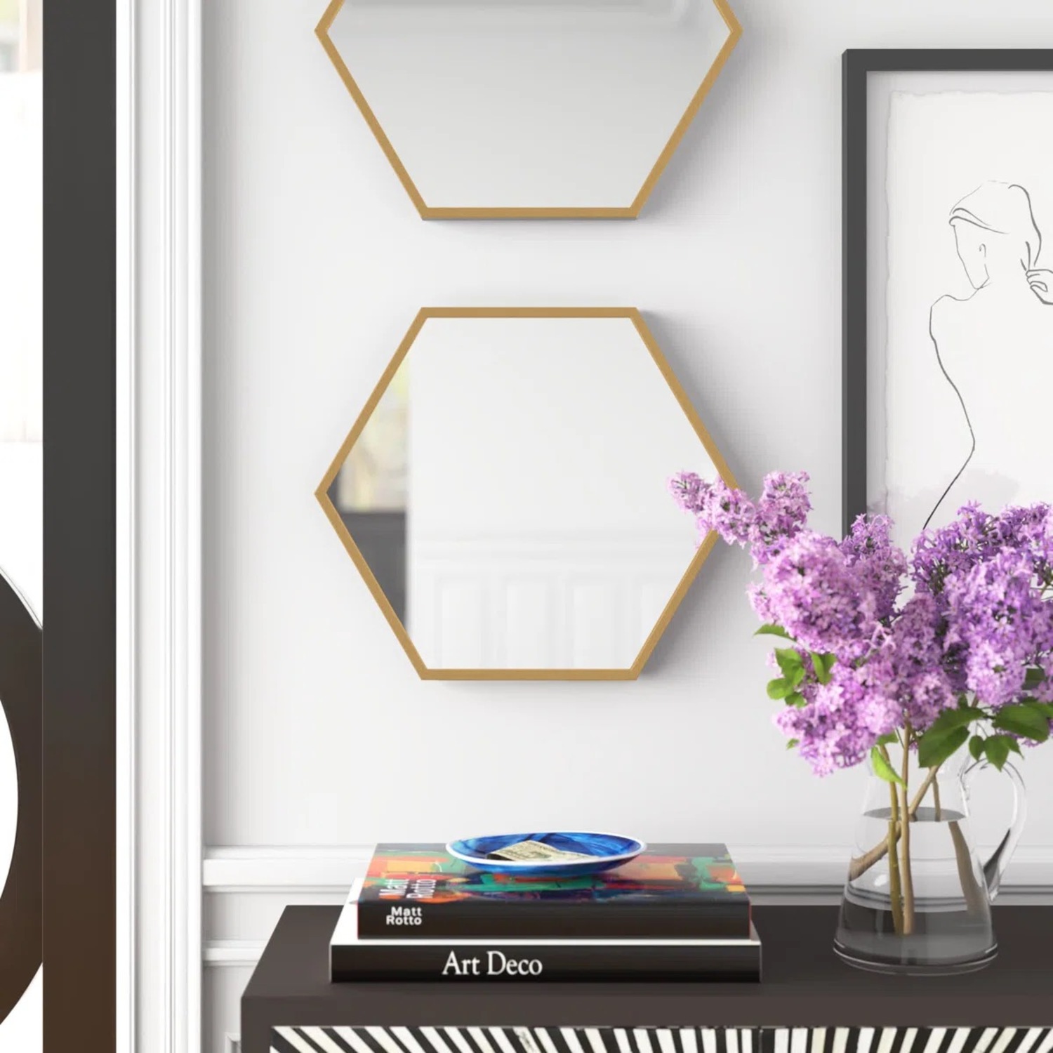 Wayfair Gold Wall Mirror Set of 3 - image-1