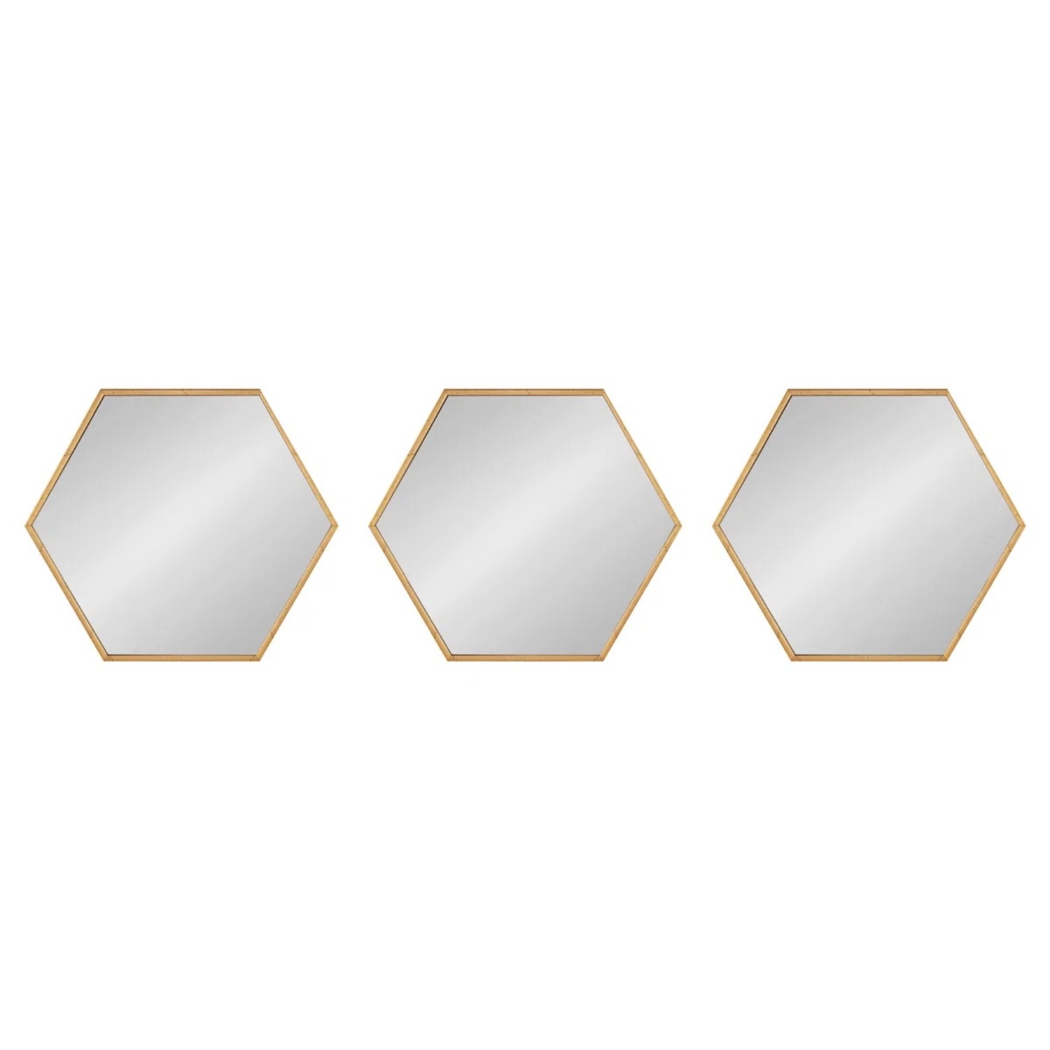 Wayfair Gold Wall Mirror Set of 3 - image-4