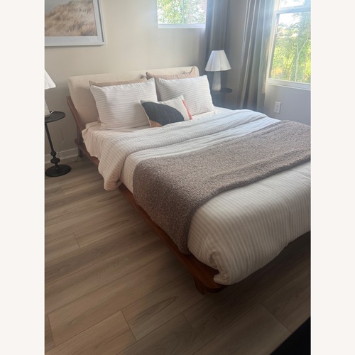 Used CB2 Drommen Acacia Wood Platform Queen Bed for sale on AptDeco