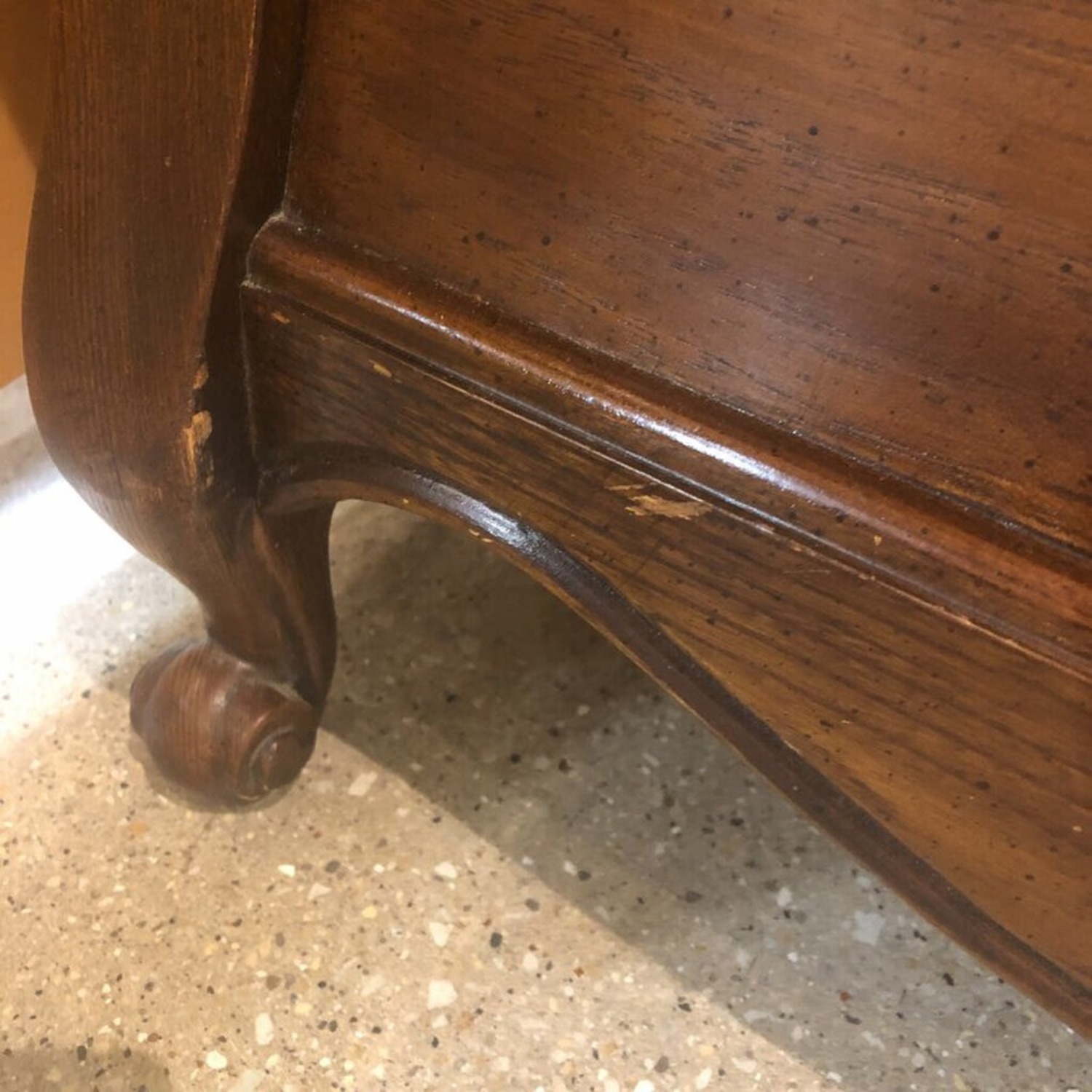 Provincial Louis XV Carved Walnut 2-Drawer Dresser - image-9