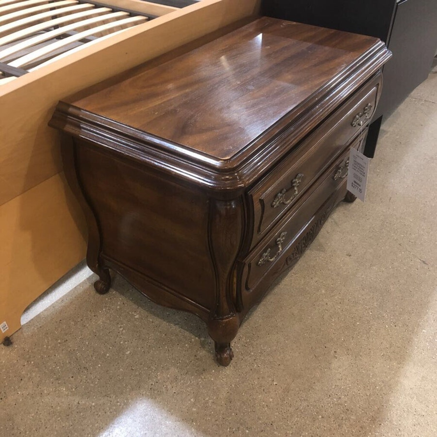 Provincial Louis XV Carved Walnut 2-Drawer Dresser - image-2