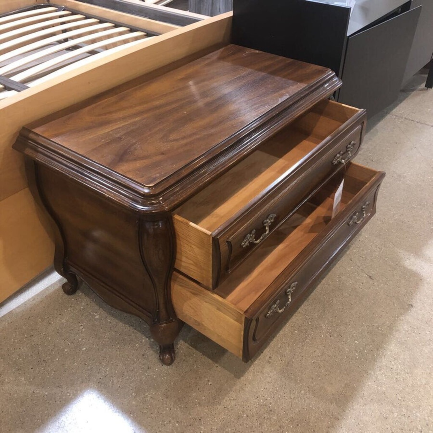 Provincial Louis XV Carved Walnut 2-Drawer Dresser - image-3