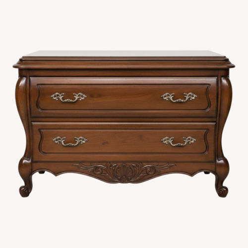 Used Provincial Louis XV Carved Walnut 2-Drawer Dresser for sale on AptDeco