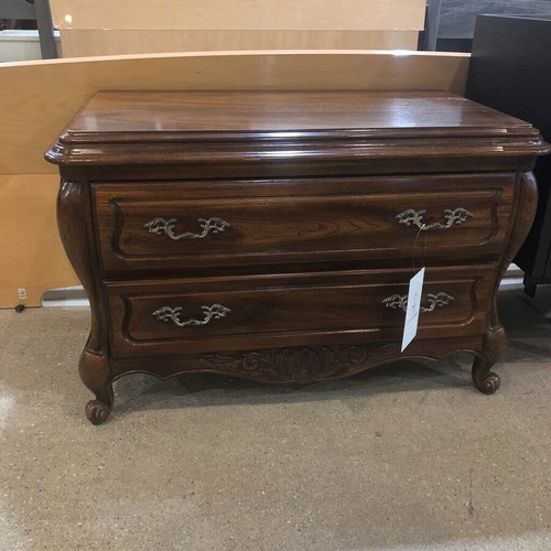 Used Provincial Louis XV Carved Walnut 2-Drawer Dresser for sale on AptDeco
