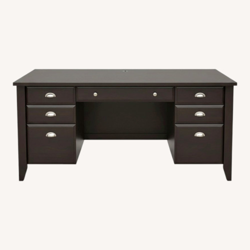 Used Wood Executive 5-Drawer Desk for sale on AptDeco