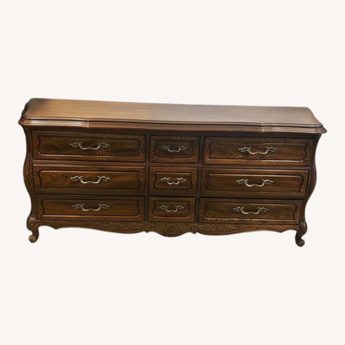 Used Provincial Louis XV Carved Walnut 9-Drawer Dresser for sale on AptDeco