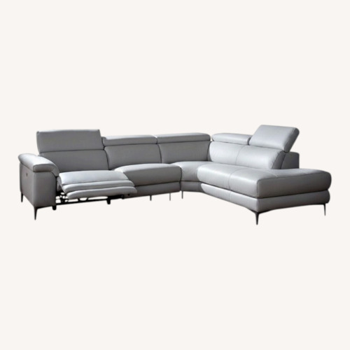 Used Bryd Italian Leather Reclining Sectional for sale on AptDeco