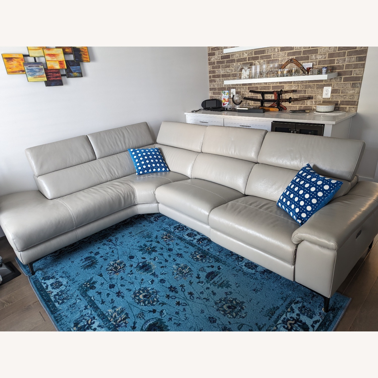 Bryd Italian Leather Reclining Sectional - image-3