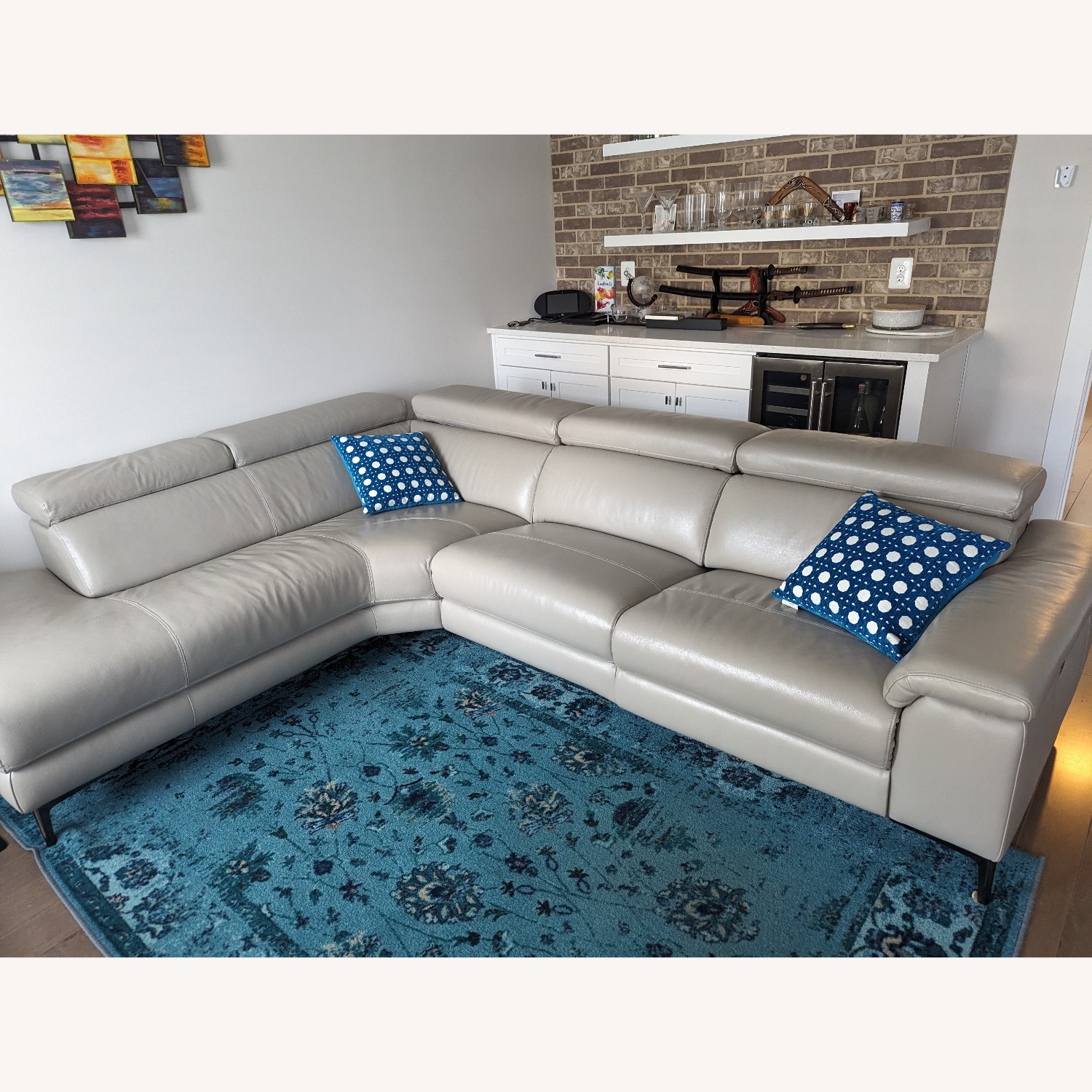 Bryd Italian Leather Reclining Sectional - image-4