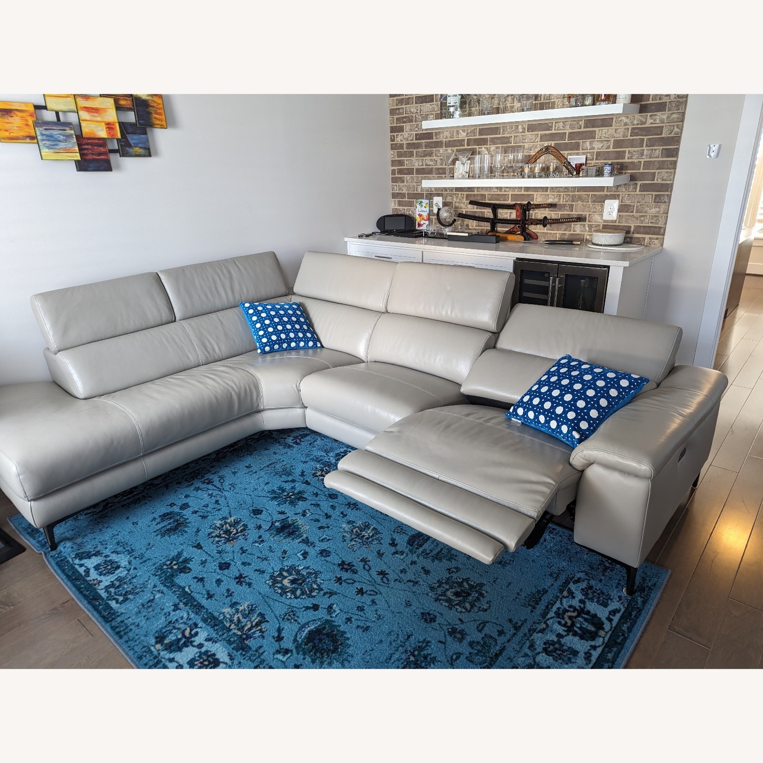 Bryd Italian Leather Reclining Sectional - image-1