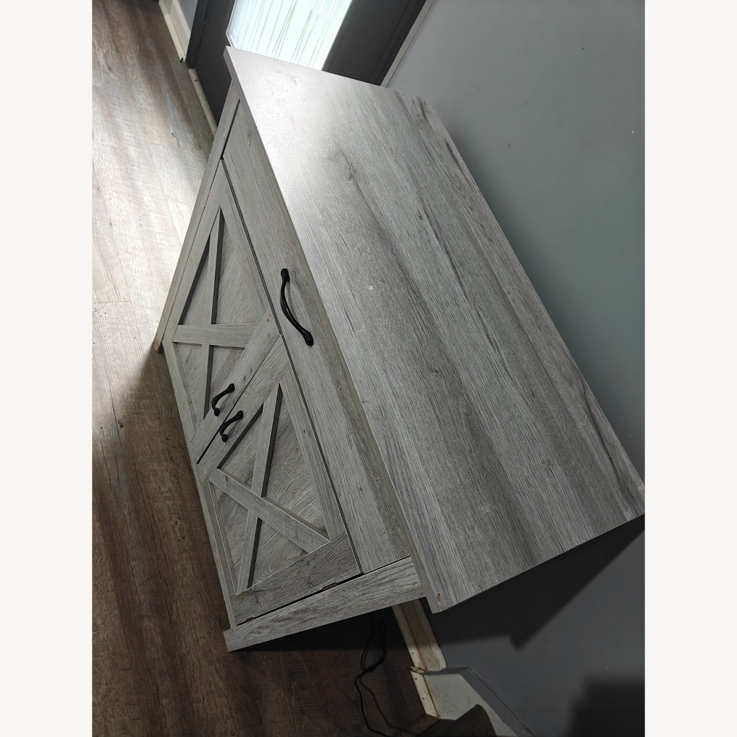 Farmhouse Furniture Light Gray Media Storage - image-2