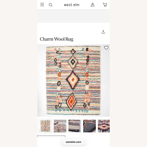 Used West Elm Charm Wool Area Rug 8' x 10' for sale on AptDeco