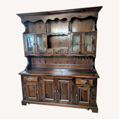 Used Vermont Furniture Dark Brown Wood Wall Unit for sale on AptDeco