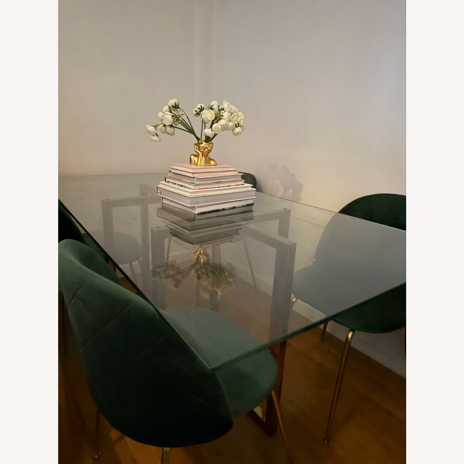CB2 Harper Transparent Glass Dining Table - image-1