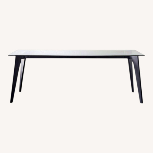 Used CB2 Harper Transparent Glass Dining Table for sale on AptDeco