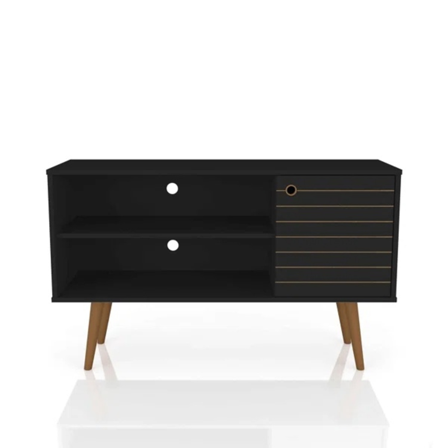 Manhattan Comfort Liberty Black Wood Sideboard - image-4