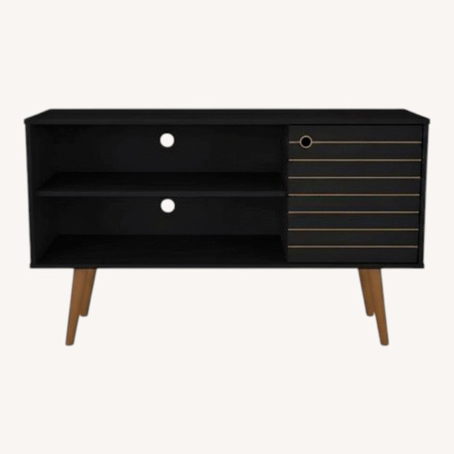 Used Manhattan Comfort Liberty Black Wood Sideboard for sale on AptDeco