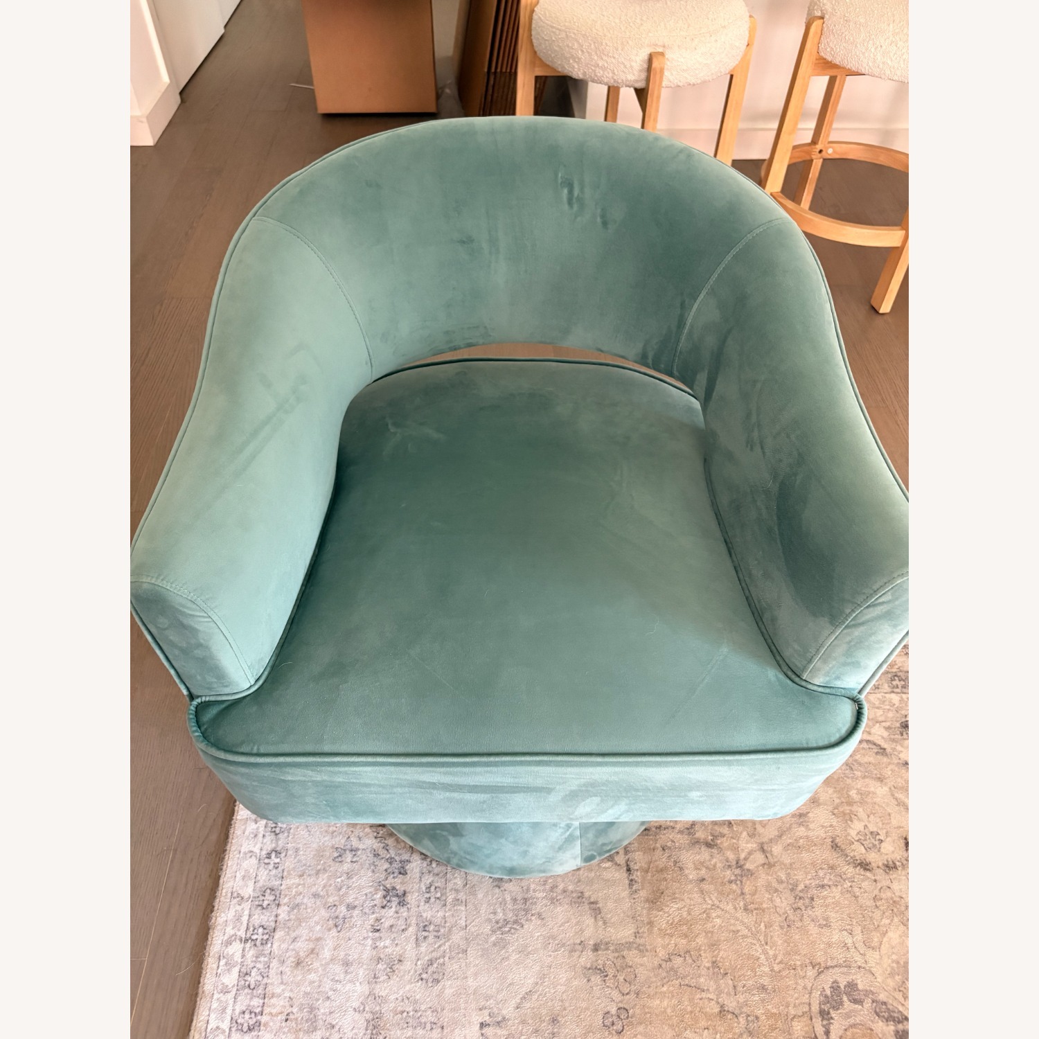 Green Fabric Accent Chair - image-3