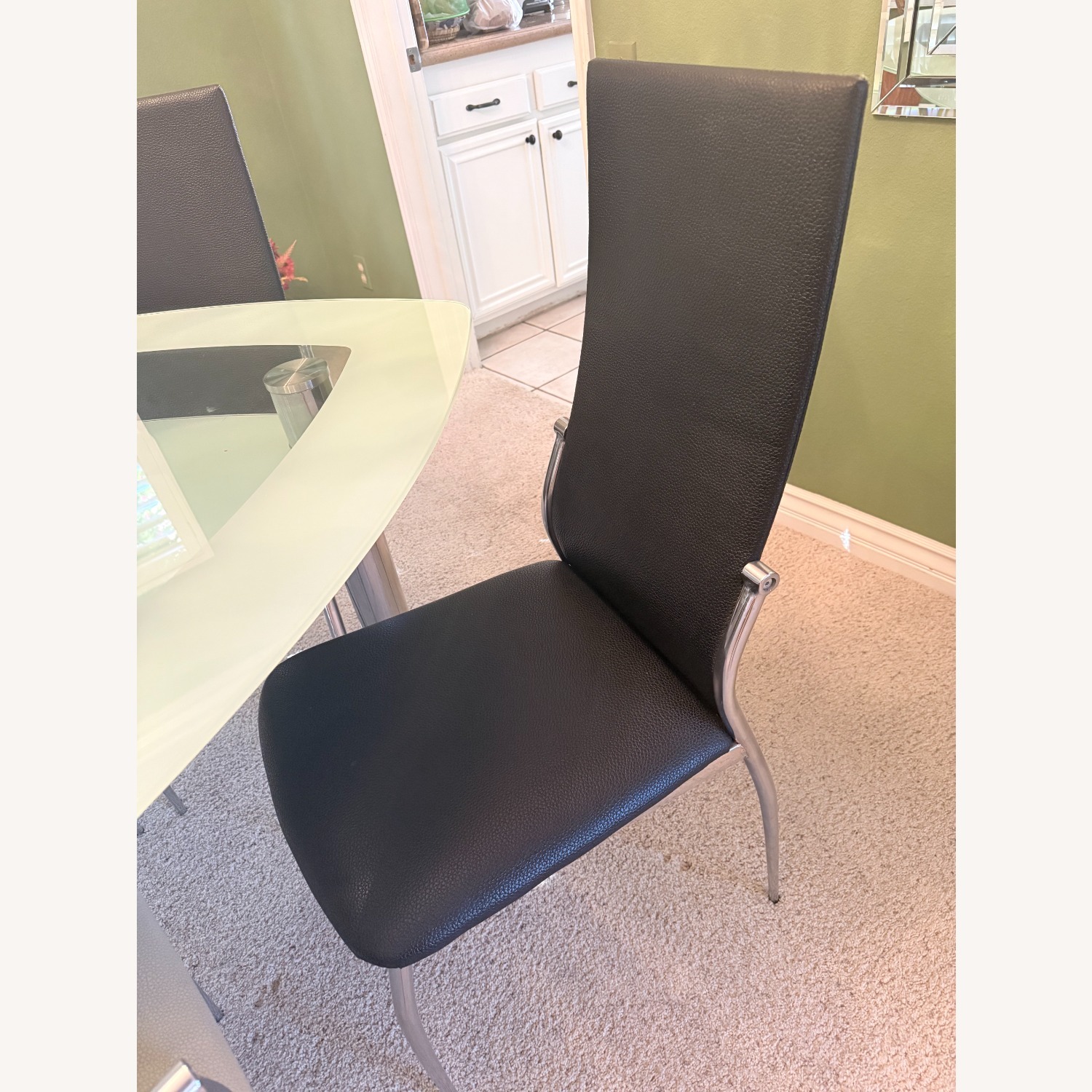 Modern Glass Dining Table with 6 Chairs  - image-4