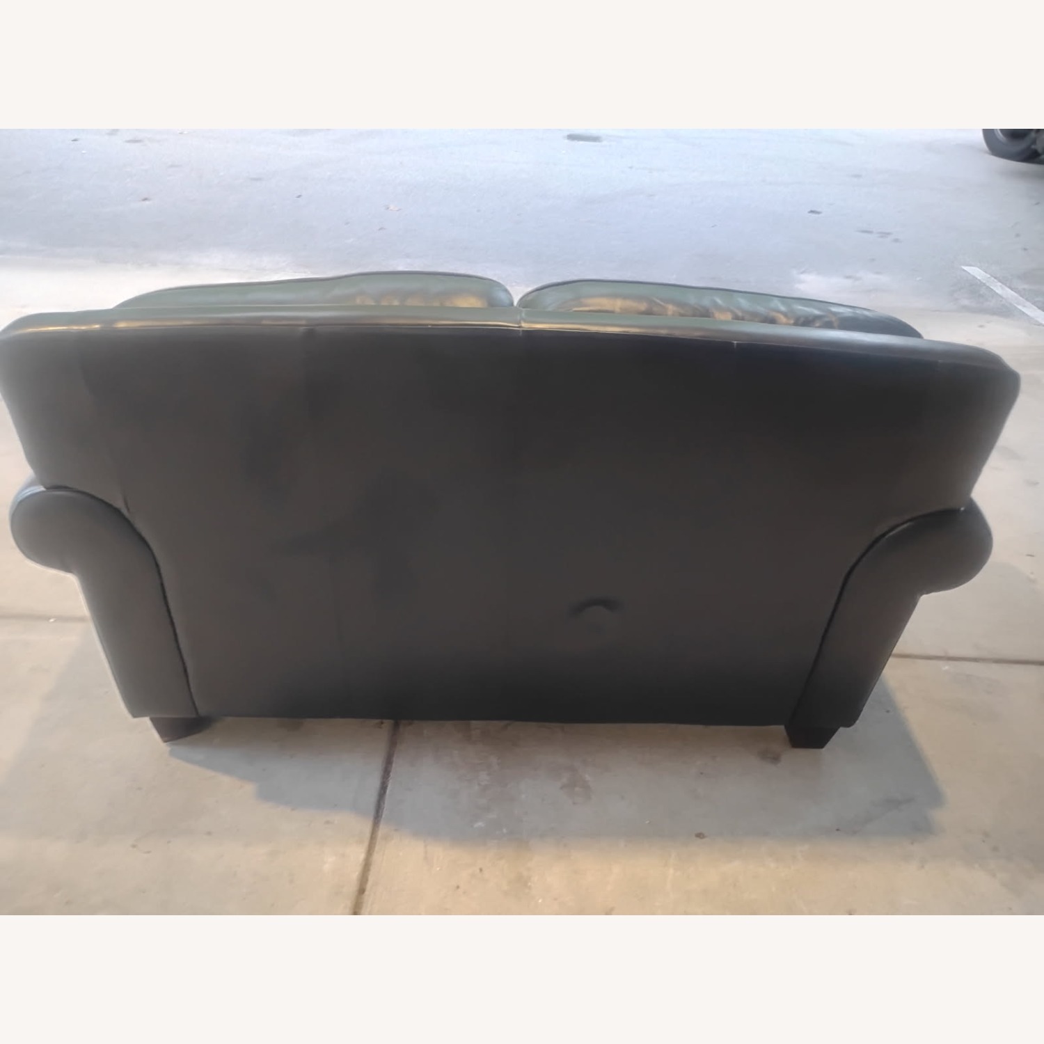 Rooms To Go Cindy Crawford Blue Leather Loveseat - image-3