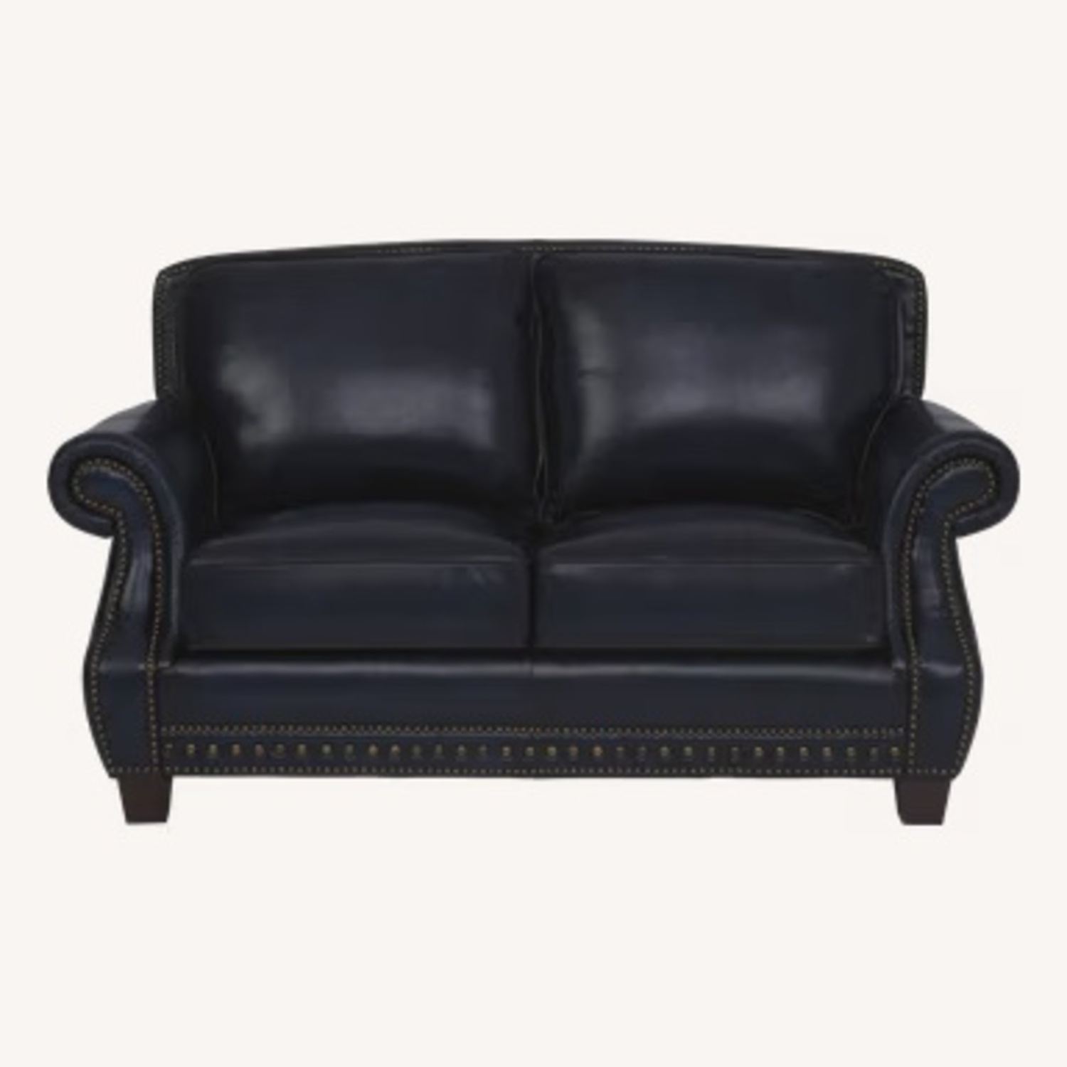 Rooms To Go Cindy Crawford Blue Leather Loveseat - image-4