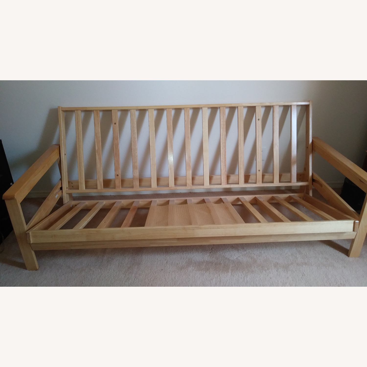 Light Brown Wood Futon - image-2