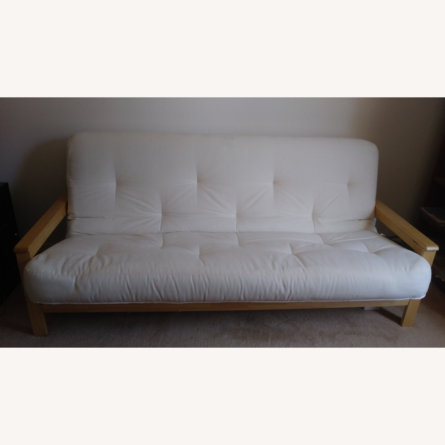 Light Brown Wood Futon - image-1