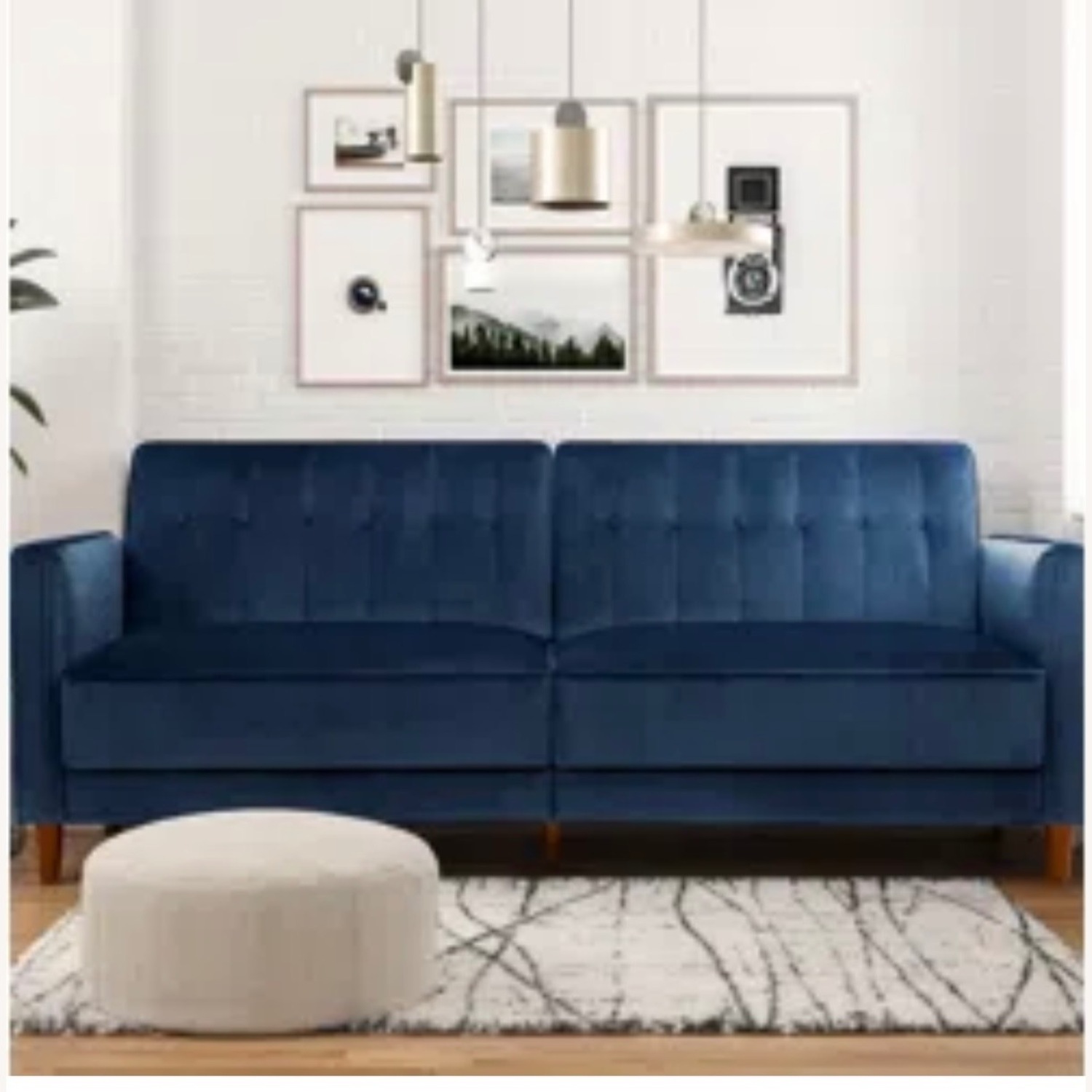 Wayfair Blue Velvet Sleeper Sofa - image-1
