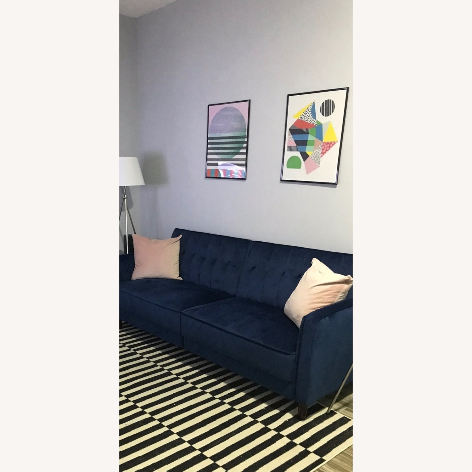 Wayfair Blue Velvet Sleeper Sofa - image-2