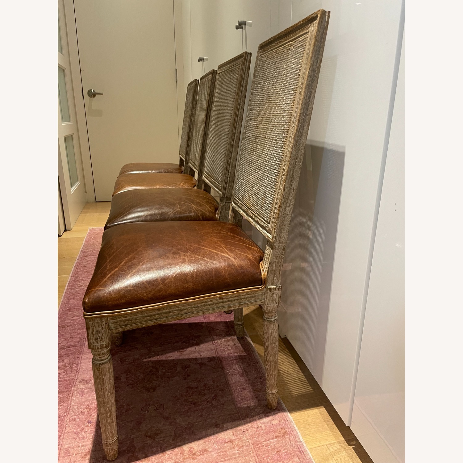 Restoration Hardware Vintage French Leather Dining Chairs - image-5