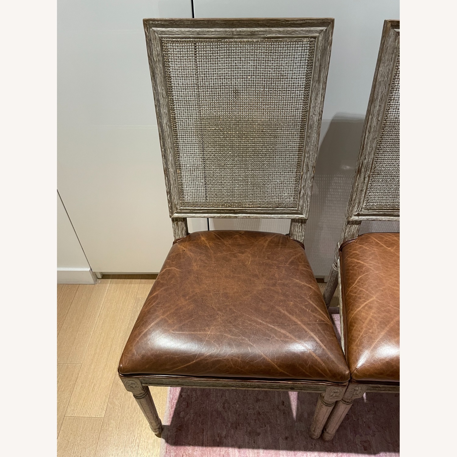 Restoration Hardware Vintage French Leather Dining Chairs - image-8
