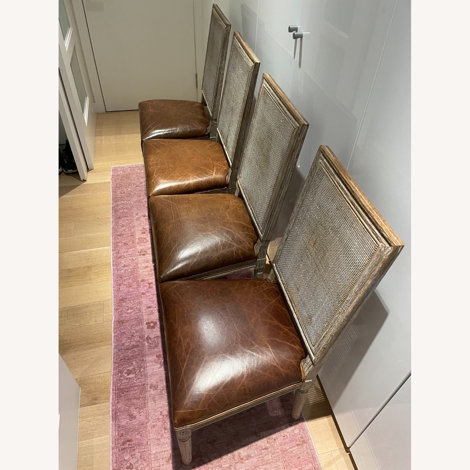 Restoration Hardware Vintage French Leather Dining Chairs - image-4