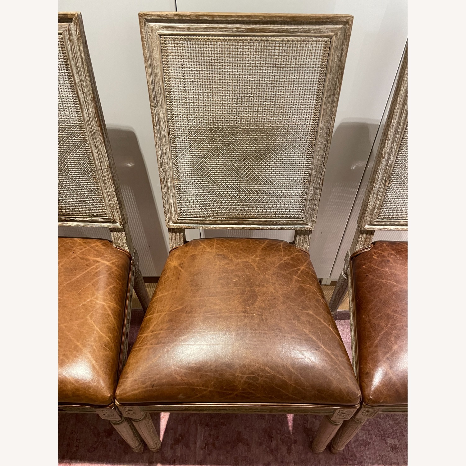 Restoration Hardware Vintage French Leather Dining Chairs - image-10