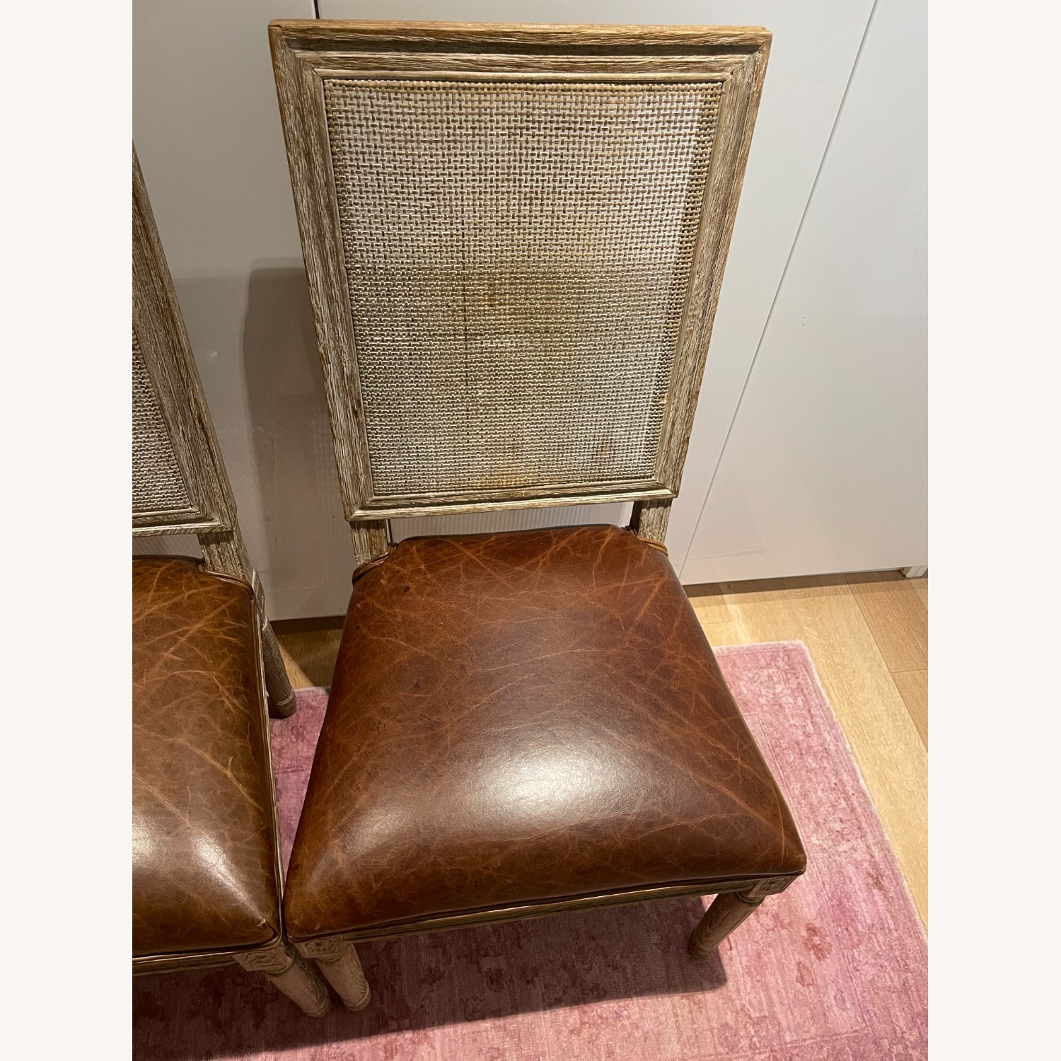 Restoration Hardware Vintage French Leather Dining Chairs - image-11