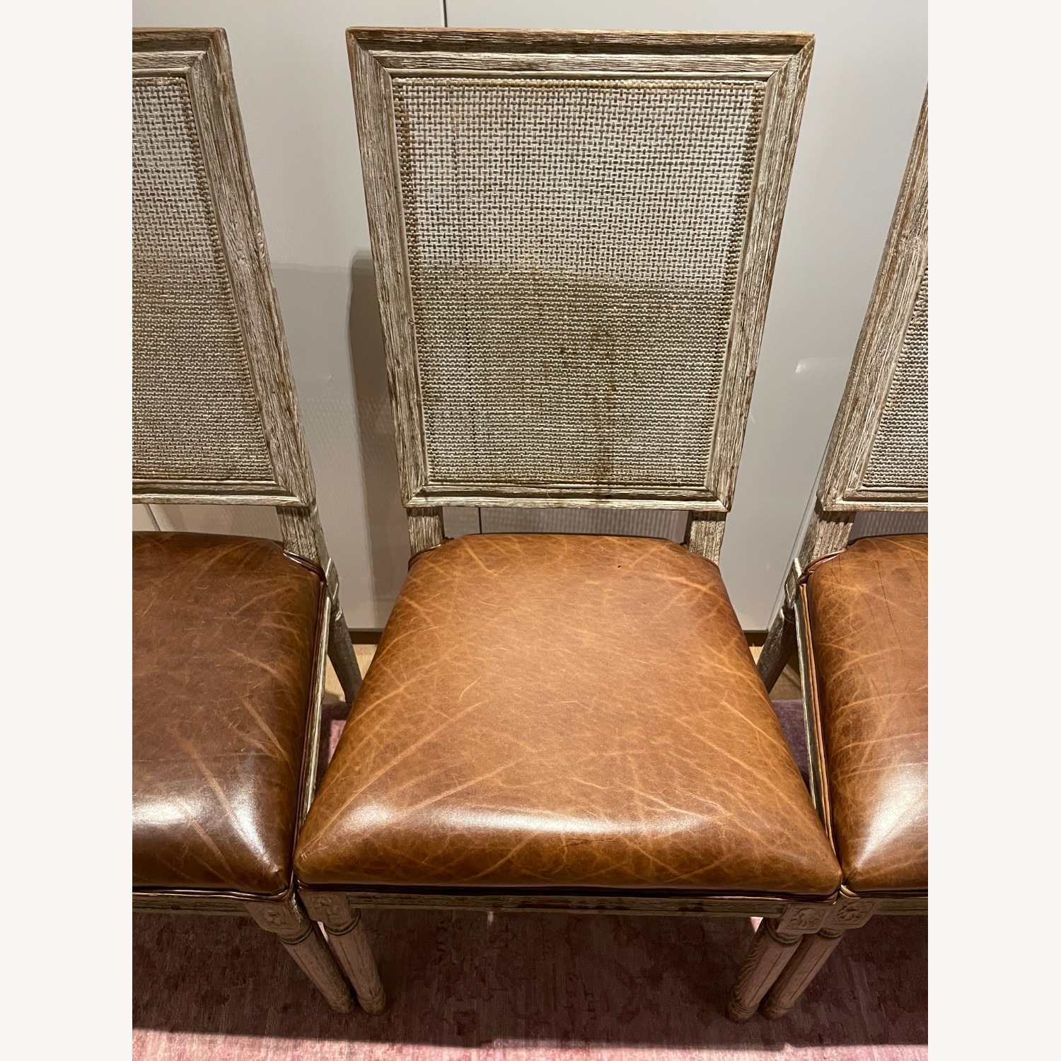Restoration Hardware Vintage French Leather Dining Chairs - image-9