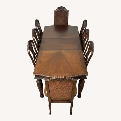 Used Key City Furniture Light Brown Wood Dining Set for sale on AptDeco