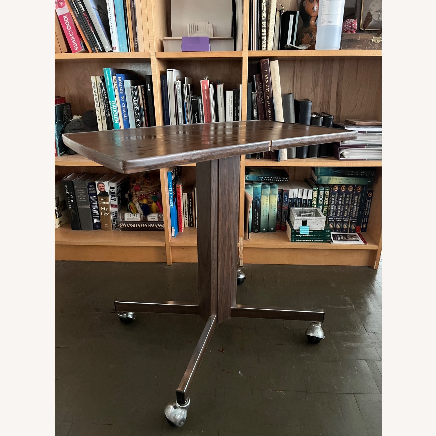 Dark Brown Wood Side Table - image-8