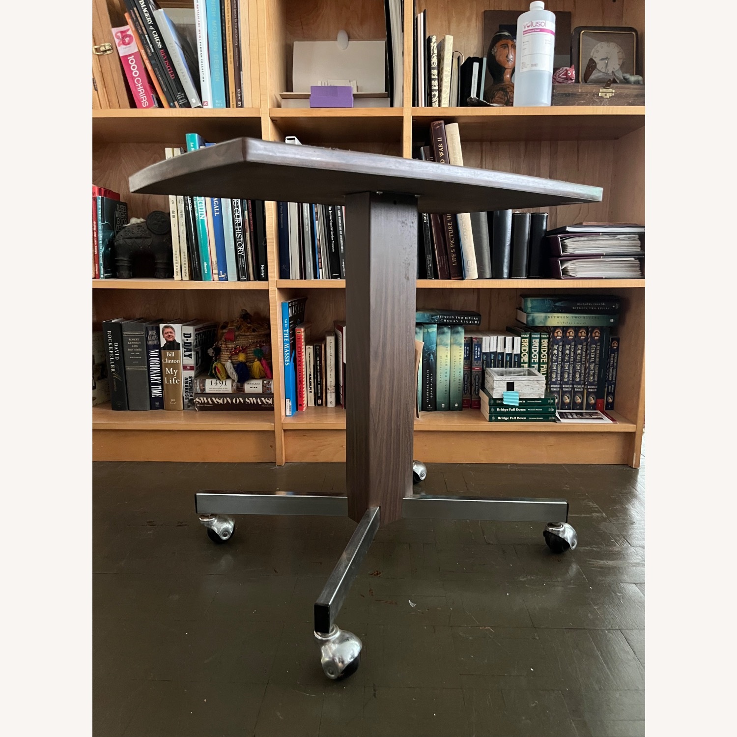 Dark Brown Wood Side Table - image-5