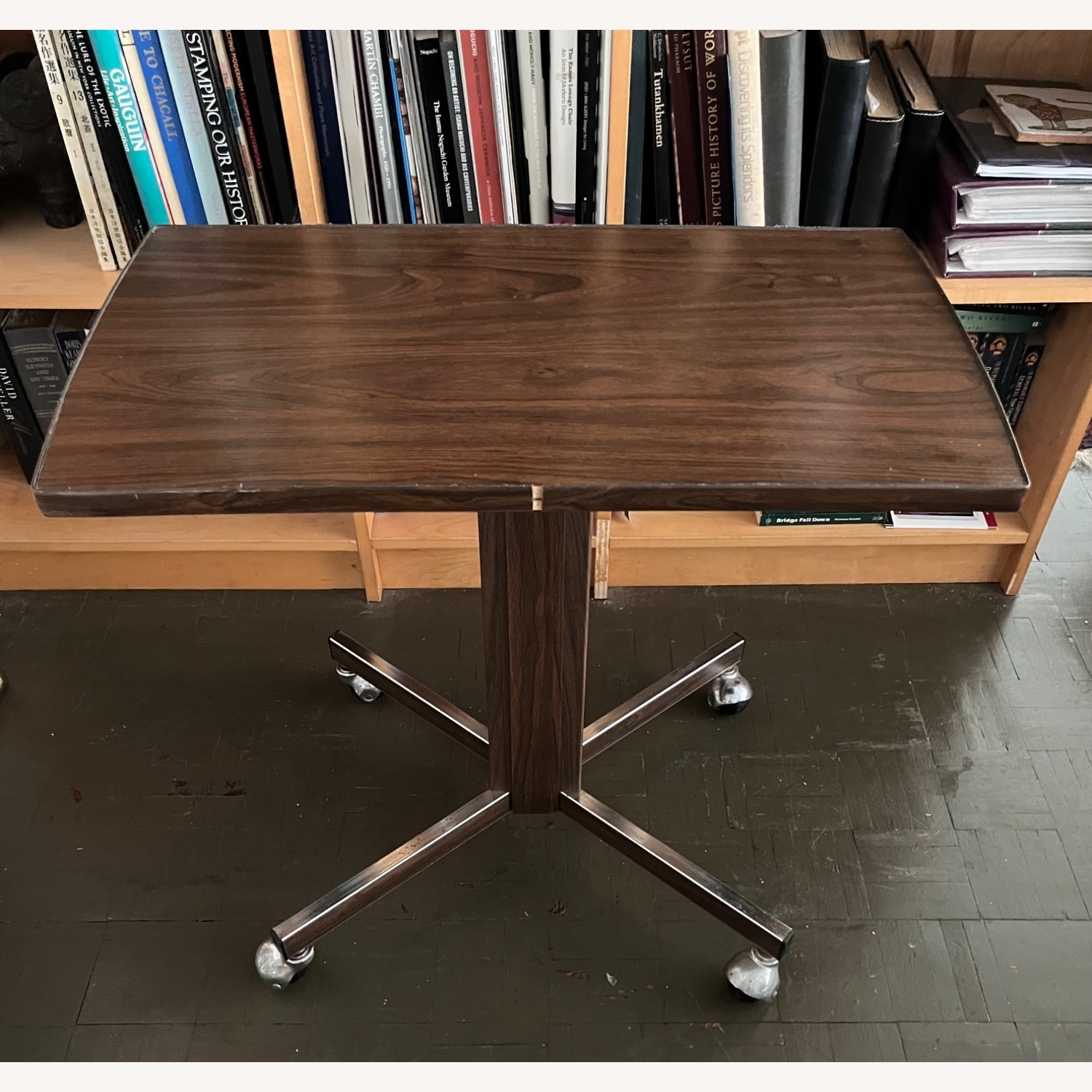 Dark Brown Wood Side Table - image-2
