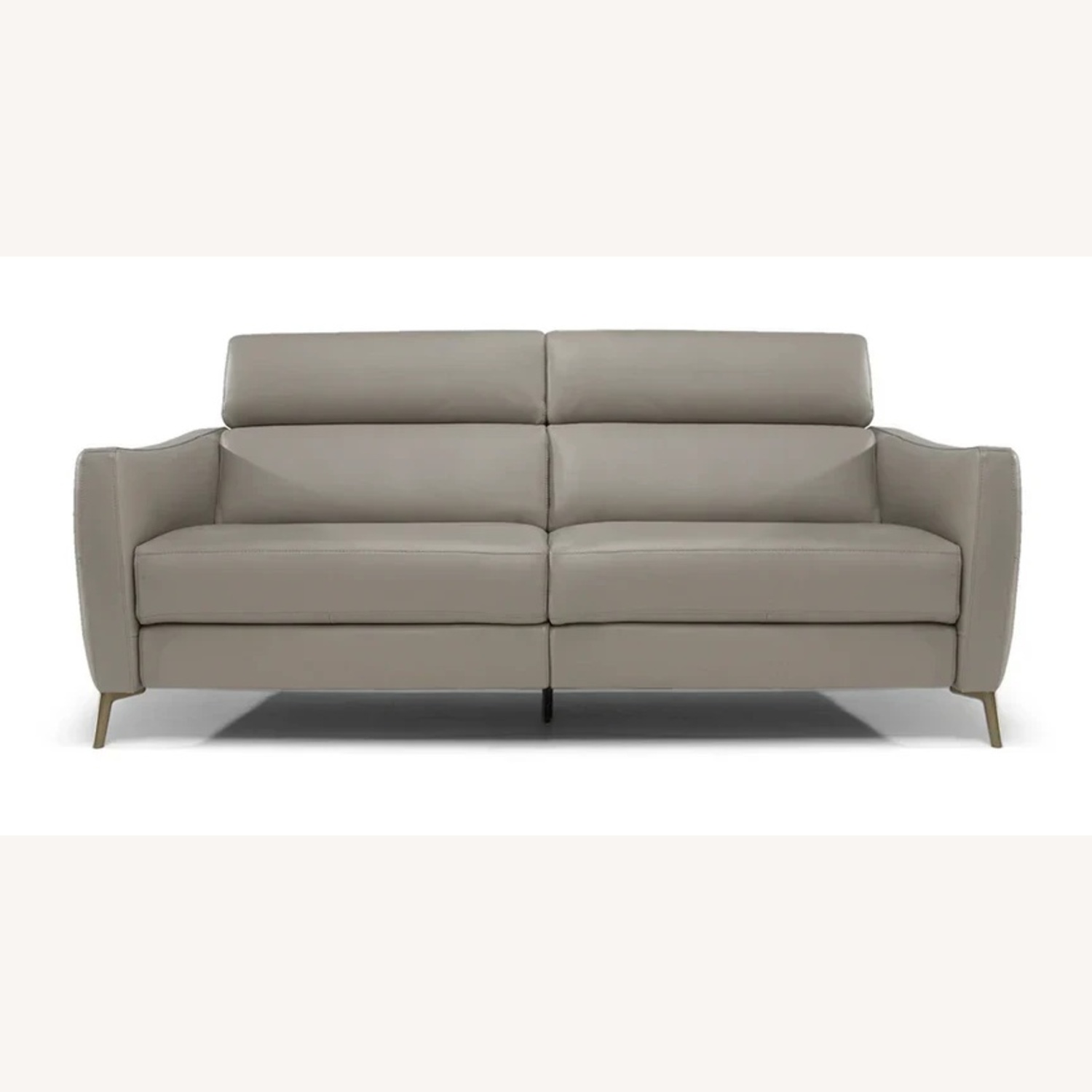 Natuzzi Light Gray Leather 3+ Seater Sofa - image-10