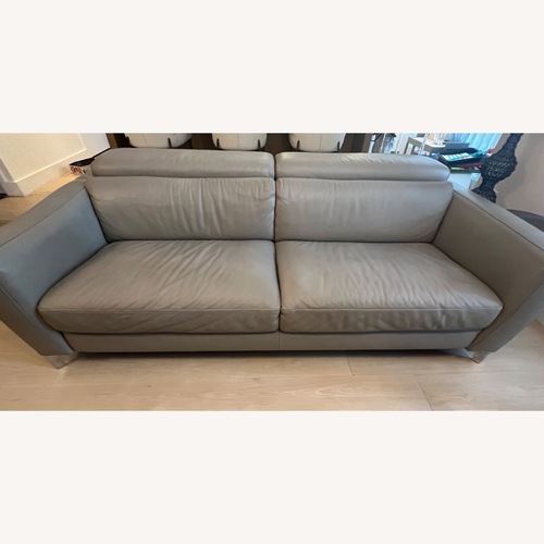 Used Natuzzi Light Gray Leather 3+ Seater Sofa for sale on AptDeco