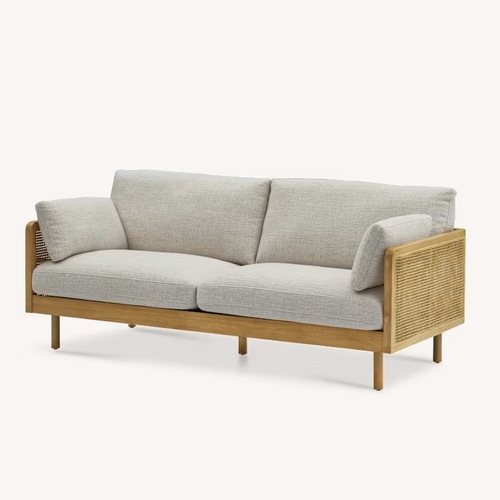 Used Castlery Lucia Natural Wood 2 Seater Sofa for sale on AptDeco