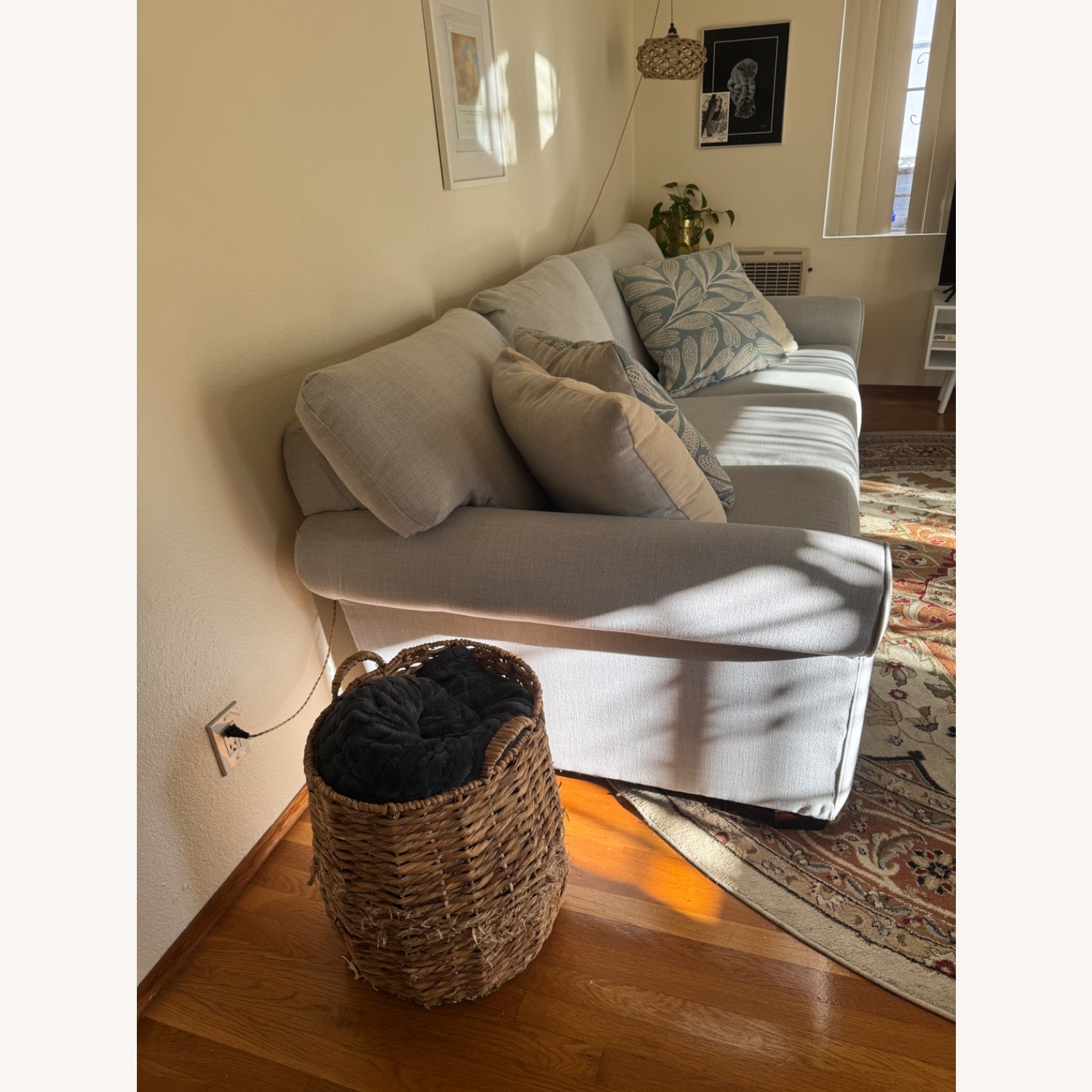 Light Gray Fabric 3+ Seater Sofa - image-2