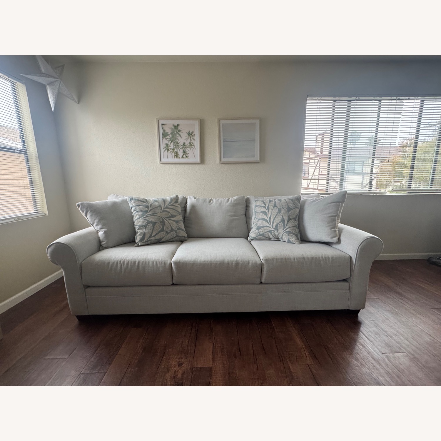 Light Gray Fabric 3+ Seater Sofa - image-3