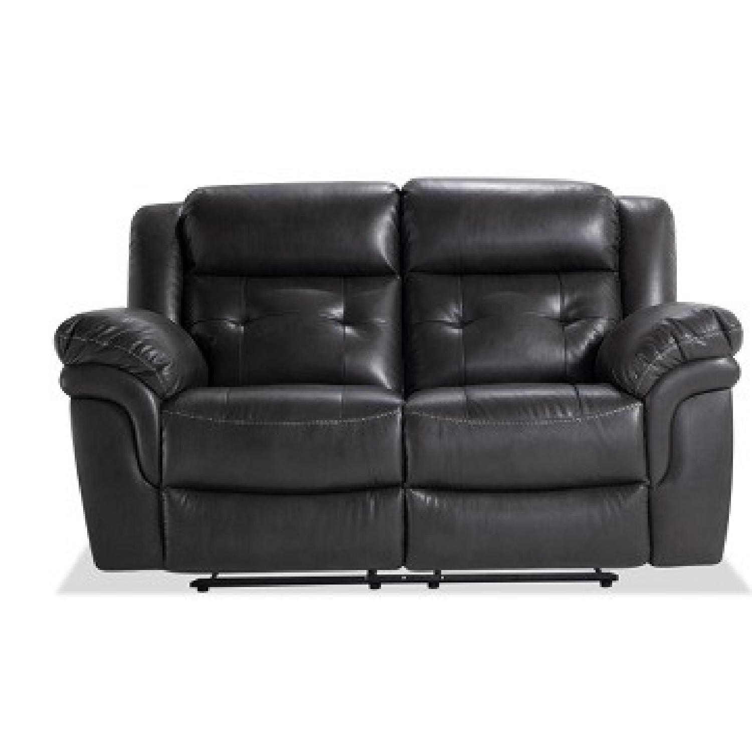 Light Gray Leather Loveseat - image-7