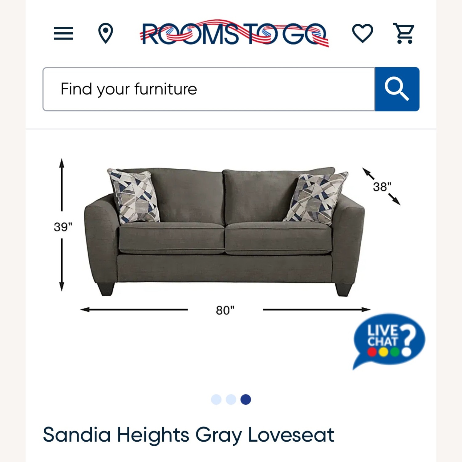 Rooms To Go Sandia Gray Sleeper Sofa - image-4