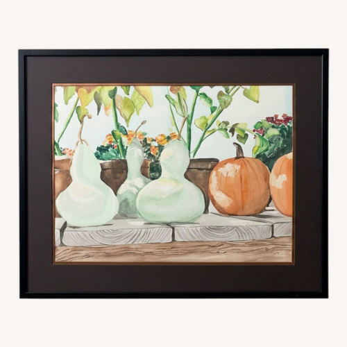 Used Still Life of Squash & Pumpkins on Wooden Surface for sale on AptDeco